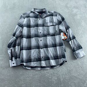 Bass Outdoor Heather Grey Stretch Flannel Shirt M Long Sleeve Button-Up NWT 4741